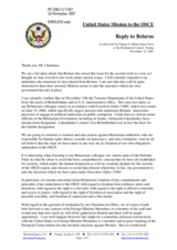 Statement by the Delegation of the United States in Reply to Belarus concerning freezing the assets of Belneftekhim by the Treasury Department of the United States on November 13th