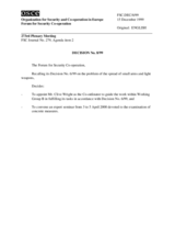 Forum for Security Co-operation Decision No. 8/99
