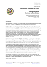 Statement by the Delegation of the United States on the presidential elections in Uzbekistan