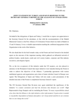 Joint Statement by the Delegations of Turkey and Spain in response to the Report by the Secretary General, Ambassador Marc Perrin de Brichambaut, on the Alliance of Civilizations