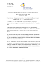 Statement by the Slovenian Presidency of the Council of the European Union on the presidential elections in Uzbekistan