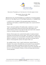 Statement by the Slovenian Presidency of the Council of the European Union on the abolition of the death penalty in Uzbekistan