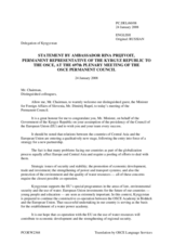 Statement by the Delegation of Kazakhstan in Response to the Address by the Minister for Foreign Affairs of Slovenia, H.E. Dimitrij Rupel