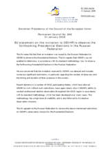 Statement by the Slovenian Presidency of the Council of the European Union on the invitation to ODIHR to observe the forthcoming Presidential Elections in the Russian Federation