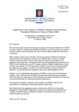 Statement by the Delegation of Norway on the invitation to ODIHR to observe the forthcoming Presidential Elections in Russia