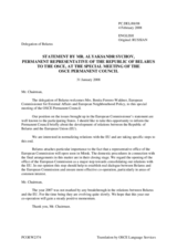 Statement by the Delegation of Belarus in response to the Address by Benita Ferrero-Waldner, European Commissioner for External Relations and European Neighbourhood Policy