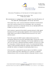 Statement by the Slovenian Presidency of the Council of the European Union in response to the report by the Director of the ODIHR, Ambassador Christian Strohal