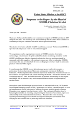 Statement by the Delegation of the United States in response to the report by the Director of the ODIHR, Ambassador Christian Strohal