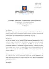 Statement by the Delegation of Norway in response to the report by the Director of the ODIHR, Ambassador Christian Strohal