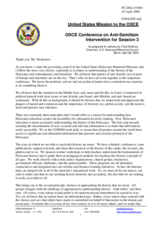 Intervention for Session 3 by by Fred Zeidman, Chairman, U.S. Holocaust Memorial Council