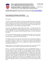 Farewell Statement delivered by Ambassador Vladimir Matek