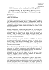 Speech delivered by Dragisa Burzan, Minister of Foreign Affairs of Montenegro