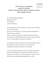 Address by Paul-Eerik Rummo, Minister of Population and Ethnic Affairs of the Republic of Estonia