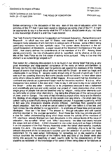 Statement distributed at the request of France, by Giorgio Franchetti Pardo, on the role of education