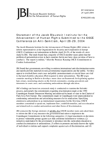 Statement of the Jacob Blaustein Institute for the Advancement of Human Rights
