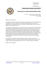 Statement by the Delegation of the United States on International Roma Day