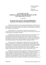 Statement by the Slovenian Presidency of the Council of the European Union in Response to the Head of the OSCE Mission to Moldova Ambassador Philip Remler