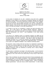 Address by the Secretary General of the Council of Europe, Terry Davis