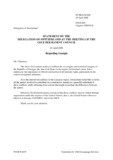 Statement by the Delegation of Switzerland on the recent events in Georgia