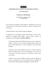 Speech by the OSCE Secretary General, Ambassador Marc Perrin de Brichambaut