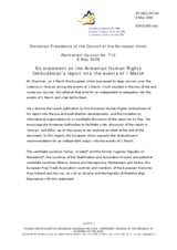 Statement by the Slovenian Presidency of the Council of the European Union on the Armenian Human Rights Ombudsman's report into the events of 1 March