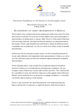 Statement by the Slovenian Presidency of the Council of the European Union on recent developments in Belarus
