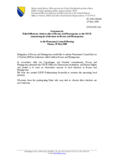 Statement by the Delegation of Bosnia and Herzegovina on local elections in Bosnia and Herzegovina on 5 October 2008