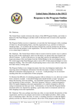 Statement by the Delegation of the United States in response to the presentation of the 2009 Programme Outline by the Secretary General