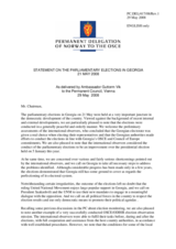 Statement by the Delegation of Norway on parliamentary elections in Georgia