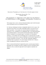 Statement by the Slovenian Presidency of the Council of the European Union in Response to the Report by the Head of the OSCE Mission to Montenegro, Ambassador Paraschiva Badescu