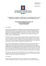 Statement by the Delegation of Norway in response to the presentation of the 2009 Programme Outline by the Secretary General