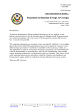 Statement by the Delegation of the United States on Events in Abkhazia, Georgia