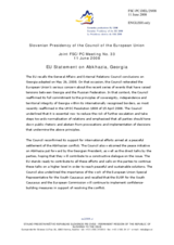 Statement by the Slovenian Presidency of the Council of the European Union on Abkhazia, Georgia