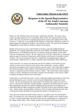 Statement by the Delegation of the United States in Response to the Special Representative of the EU for South Caucasus, Ambassador Semneby