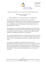 Statement by the Slovenian Presidency of the Council of the European Union on the media law in Kyrgyzstan