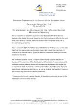 Statement by the Slovenian Presidency of the Council of the European Union on the report of the Informal Quintet Ministerial Meeting