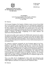 Statement by the Delegation of Moldova in response to the report by the Head of EUBAM, General Ferenc Banfi