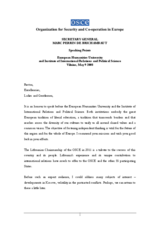 Speaking points by OSCE Secretary General Marc Perrin de Brichambaut Speaking points by OSCE Secretary General Marc Perrin de Brichambaut