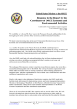 Statement by the Delegation of the United States in response to the Co-ordinator of OSCE Economic and Environmental Activities, Bernard Snoy