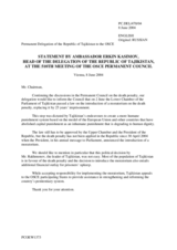 Statement by the Delegation of Tajikistan on moratorium on the death penalty in Tajikistan