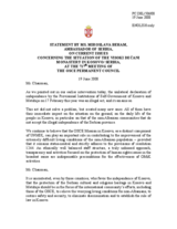 Statement by the Delegation of Serbia on current issues concerning the situation of the Visoki Decani Monastery in Kosovo/Serbia