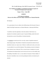 Address by Mr. John de Fonblanque Director of the Office of the OSCE High Commissioner on National Minorities