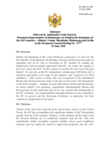 Statement by the Delegation of Montenegro, also on behalf of Albania, Croatia, Macedonia and Serbia, on the signature of an SAA and Interim Agreement with Bosnia and Herzegovina