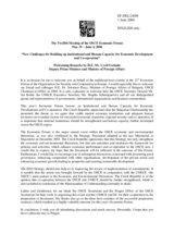 Welcoming Remarks by H.E. Mr. Cyril Svoboda, Deputy Prime Minister and Minister of Foreign Affairs of the Czech Republic