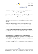 Statement by the Slovenian Presidency of the Council of the European Union on the International Day in Support of Victims of Torture