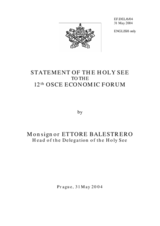 Statement by the Monsignor Ettore Belestrero, Head of the Delegation of the Holy See