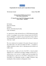 Statement by the OSCE Secretary General Marc Perrin de Brichambaut Statement by the OSCE Secretary General Marc Perrin de Brichambaut
