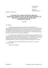 Statement by the Delegation of Kazakhstan in Reply to the Address by the Executive Secretary of the Commonwealth of Independent States (CIS), Sergei Lebedev
