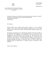 Statement by the Delegation of Estonia in response to the statement delivered by the Russian Federation on the gatherings organized by the Union for Estonian Freedom