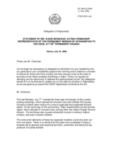 Statement by the Delegation of Afghanistan on security situation